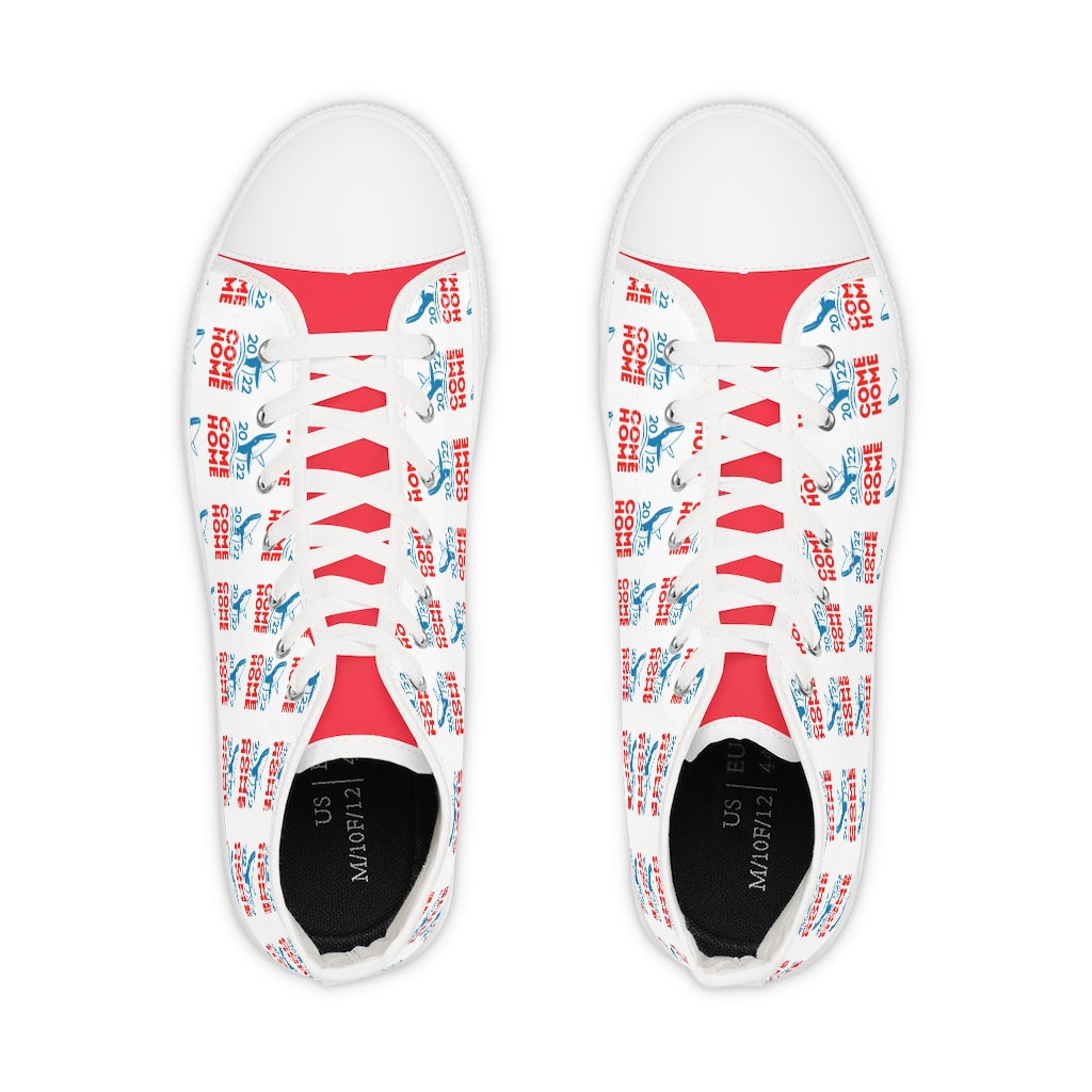 Come Home Year 2022 Men's High Top Sneakers w/red tongue